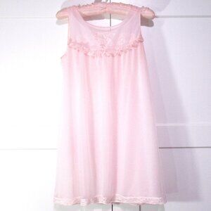 Vintage  Pink Double Nylon Babydoll L